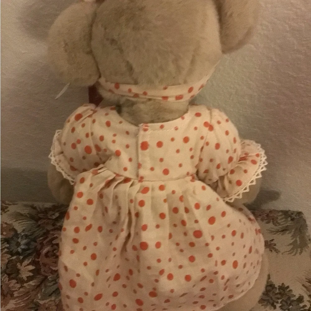 Suepcuddly 5 Way Jointed Teddy Bear Posed 13” Plush Toy In Polka Dot Dress